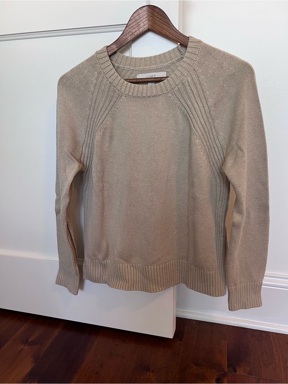 LOFT Women's Tan Crewneck Sweater